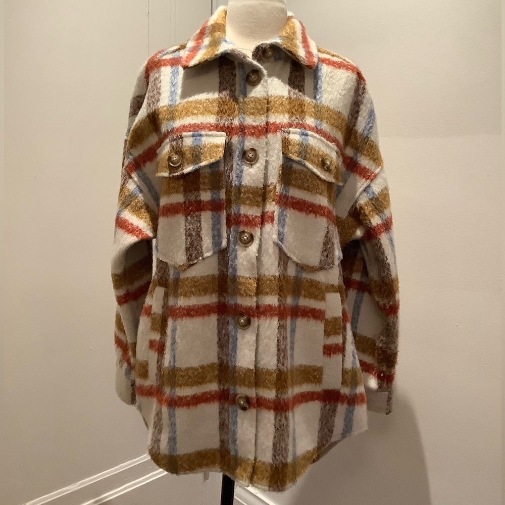Stradivarius Multicolor Plaid Utility Jacket